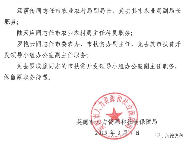 寻甸回族彝族自治县人力资源和社会保障局人事任命公告